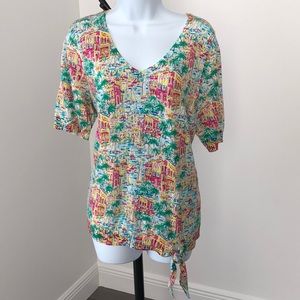 Talbots. NWOT v neck tie hem top